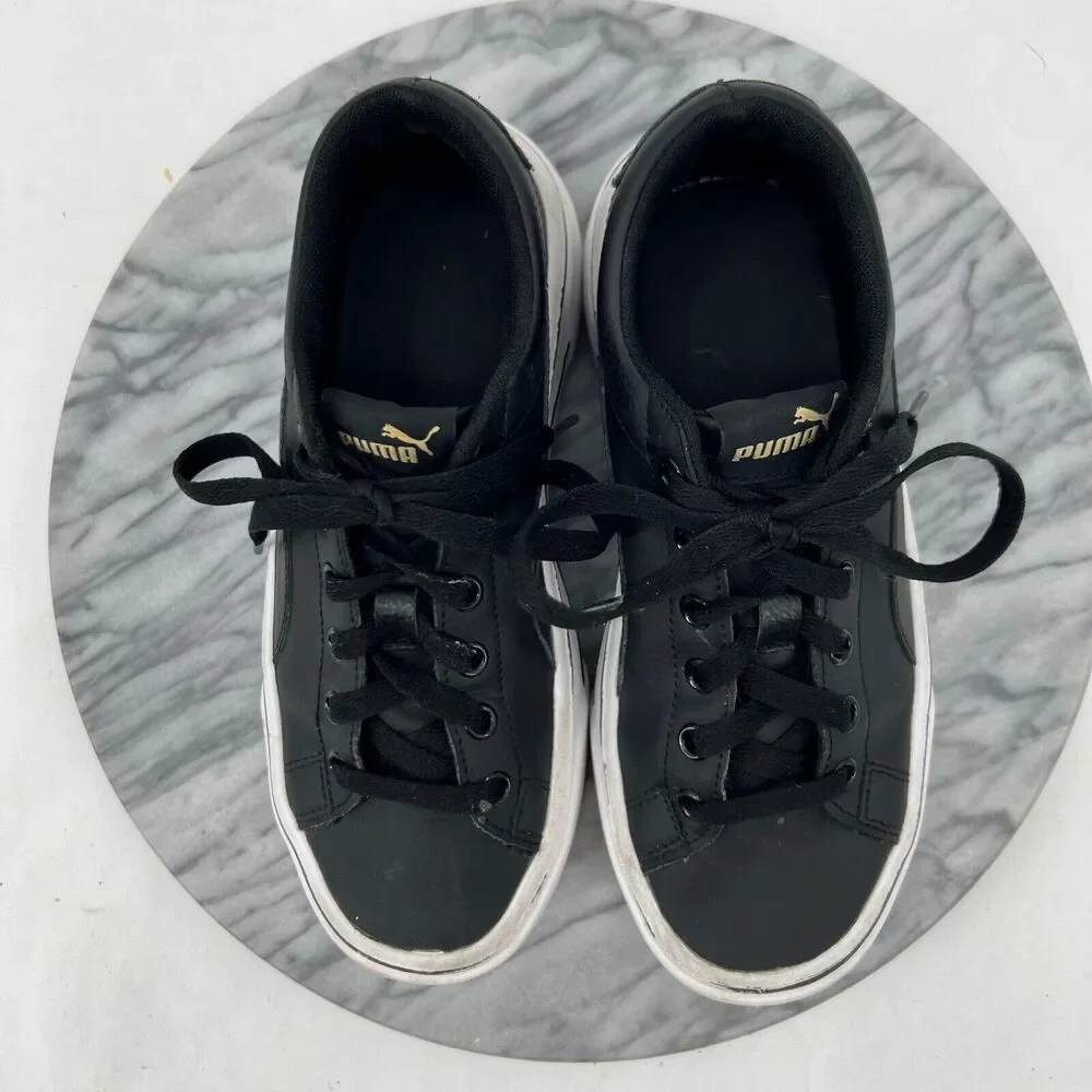 Puma Womens 6 Kaia Platform Sneaker Lace Up Round Toe Low Top Black Shoes 382706